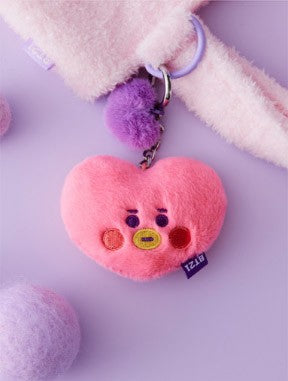 [BT21] BTS Line Friends Collaboration - Baby Flat Fur Face Bag Charm Doll - kpoptown.ca