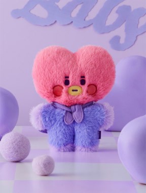 [BT21] BTS Line Friends Collaboration - Baby Flat Fur Standing Doll - kpoptown.ca