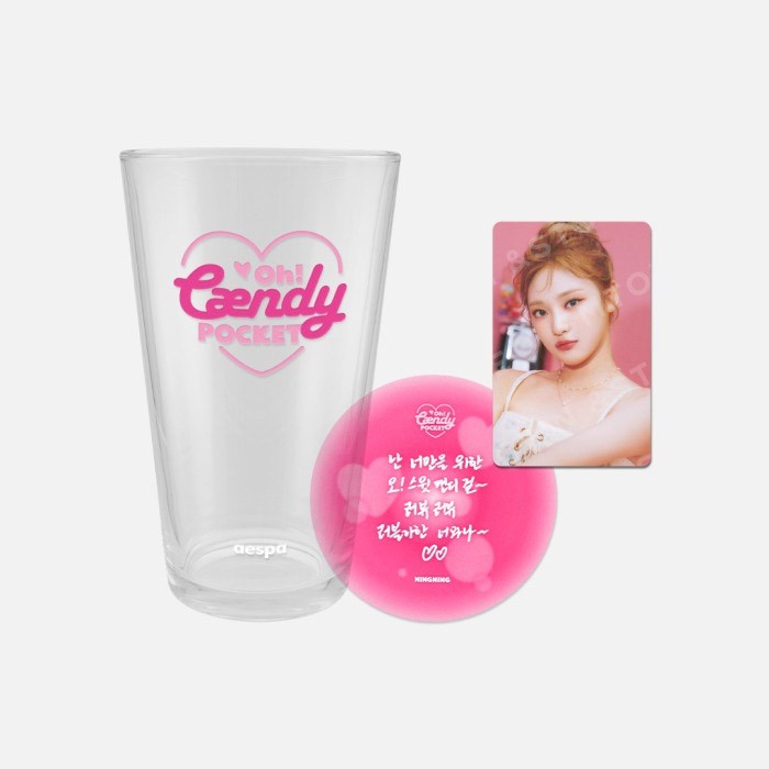 [Pre Order] aespa Oh! Caendy Pocket Part.2 - GLASS CUP & COASTER SET - kpoptown.ca