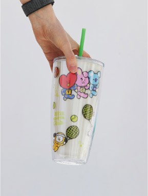 BT21 Sports Club Goods - Straw Ice Tumbler - kpoptown.ca