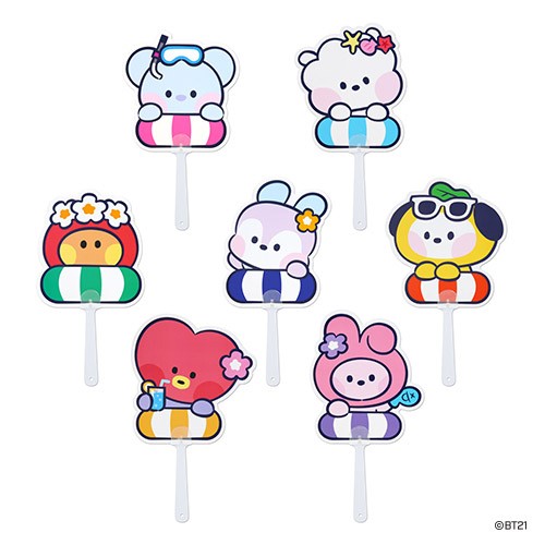 BT21 X Monopoly Collaboration - minini Hand Fan Summer Sky - kpoptown.ca