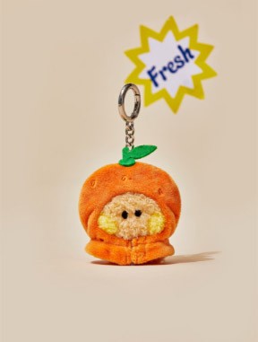 BT21 Line Friends Collaboration - minini Mini Peach Plush Keyring - kpoptown.ca