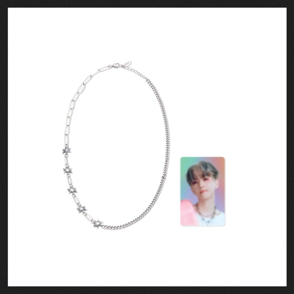EXO EXIST Goods - SILVER NECKLACE + HOLOGRAM PHOTOCARD SET - kpoptown.ca