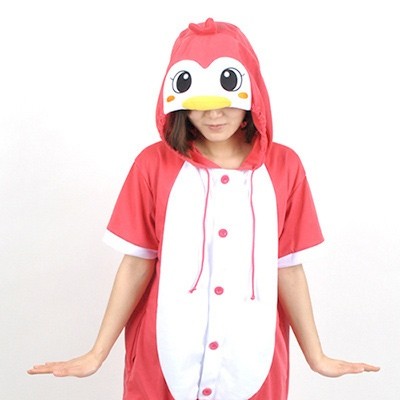 [PJB149] Animal Shorts Sleeve Pajamas - Pink Penguin - kpoptown.ca