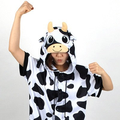 [PJB150] Animal Shorts Sleeve Pajamas - Milk Cow - kpoptown.ca