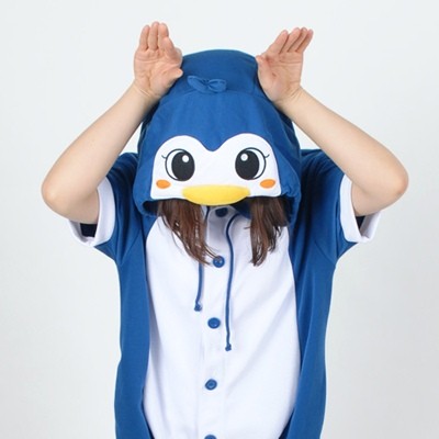 [PJB155] Animal Shorts Sleeve Pajamas - Blue Penguin - kpoptown.ca