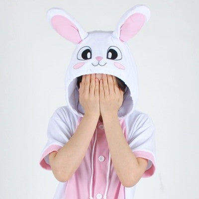 [PJB163] Animal Shorts Sleeve Pajamas - White Rabbit - kpoptown.ca