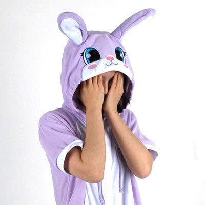 [PJB171] Animal Shorts Sleeve Pajamas - Purple Rabbit - kpoptown.ca