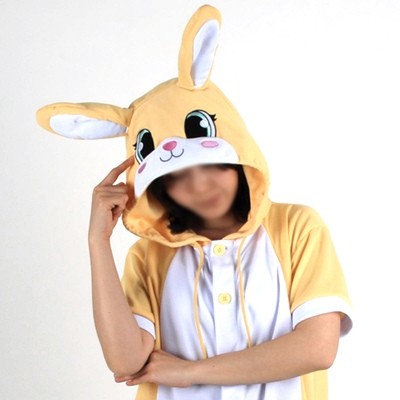 [PJB179] Animal Shorts Sleeve Pajamas -  Yellow rabbit - kpoptown.ca