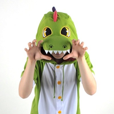 [PJB181] Animal Shorts Sleeve Pajamas -  Colorful Green Dinosaur - kpoptown.ca