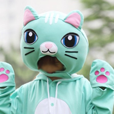 [PJA120] Animal Head Mask - Mint Cat - kpoptown.ca