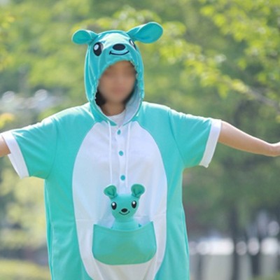 [PJA143] Animal Short Sleeve Pajamas - Sky kangaroo - kpoptown.ca