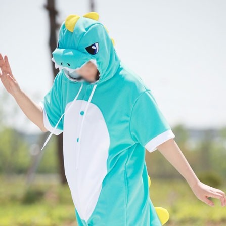 [PJA151] Animal Short Sleeve Pajamas - Sky Dinosaur - kpoptown.ca