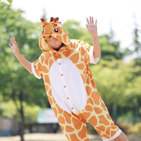 [PJA164] Animal Short Sleeve Pajamas - Giraffe - kpoptown.ca