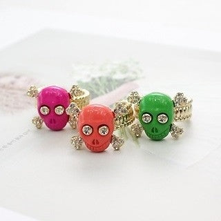 [BB68] Bigbang Colorful Smile Skull Ring - kpoptown.ca