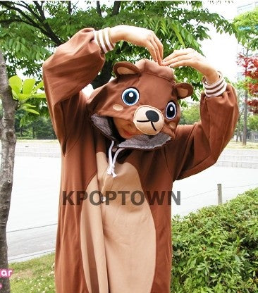 [PJA26] Animal Pajamas - brown bear - kpoptown.ca