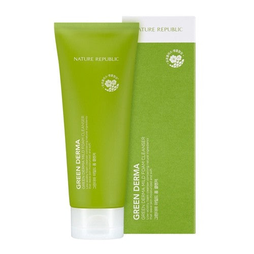 [ Natrure Republic ] GREEN DERMA Mild Foam Cleanser 150ml - kpoptown.ca