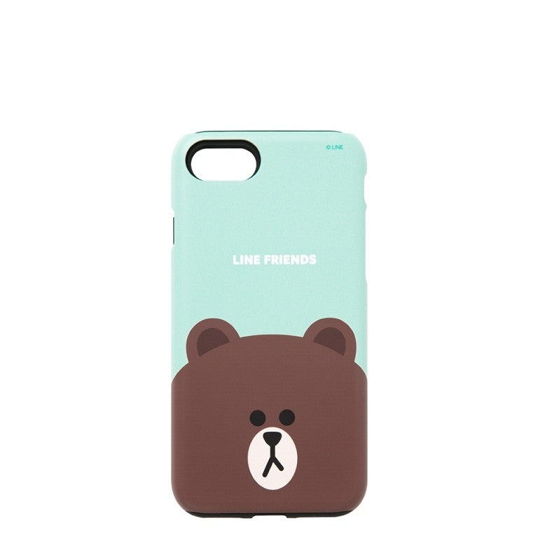 [LINE FRIENDS Goods] Mint Brown iPhone7 Guardup Matt Case - kpoptown.ca