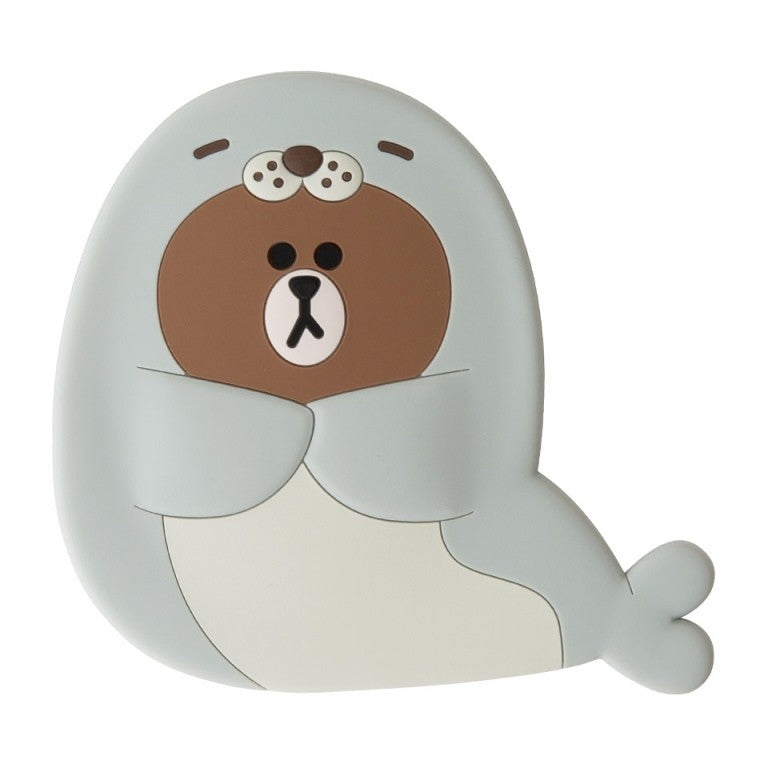 [LINE FRIENDS Goods] Happy Brown Hand Mirror - kpoptown.ca