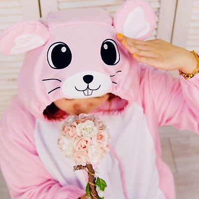 [PJB67] SHINEE Animal Pajamas - PINK MOUSE - kpoptown.ca