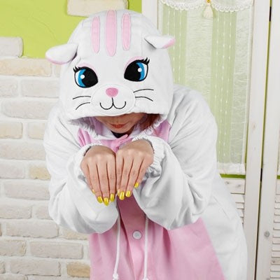 [PJB77] SHINEE Animal Pajamas - WHITE CAT - kpoptown.ca