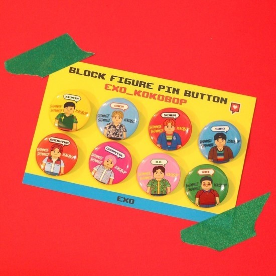 EXO - Block Figure Pin Button Set - kpoptown.ca