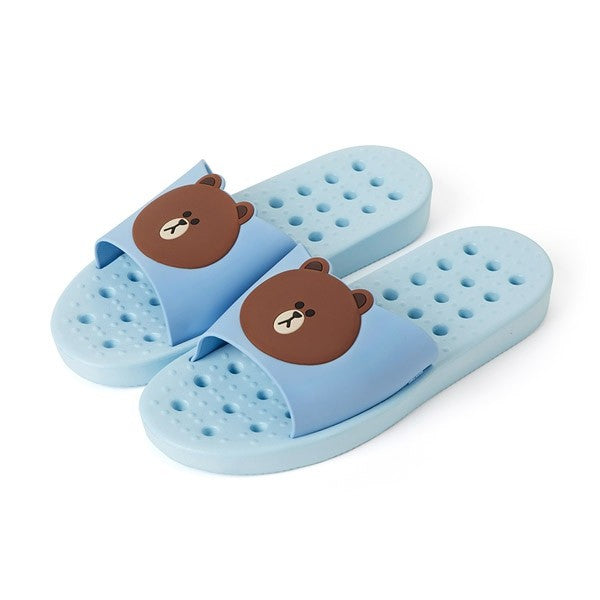 [LINE FRIENDS Goods] Brown Bathroom Slipper - kpoptown.ca