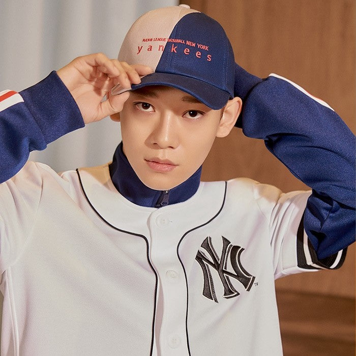 EXO X MLB New Crew - Half and Half Curve Control Cap Navy - kpoptown.ca