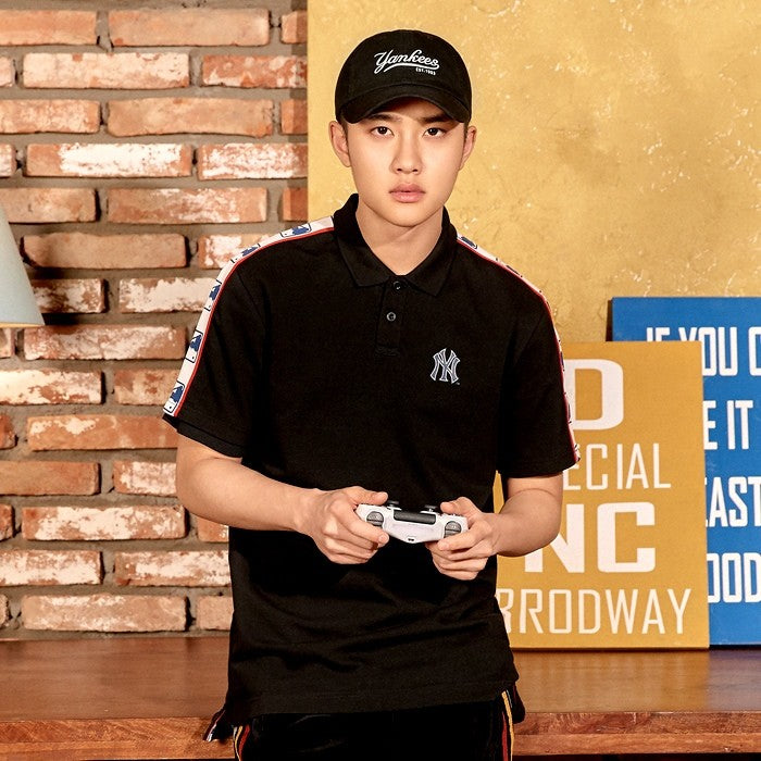 EXO X MLB New Crew - Basic Cover Fit Slider Curve Control Cap Black - kpoptown.ca