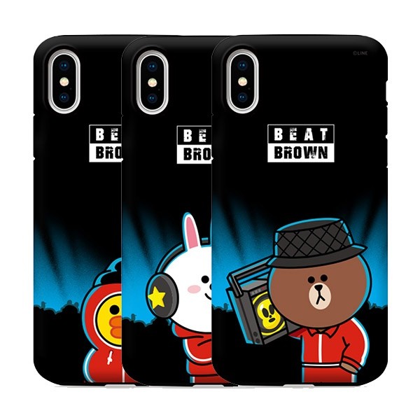 [LINE FRIENDS Goods] Guard Up Beat Brown What's Up Phone Case - kpoptown.ca