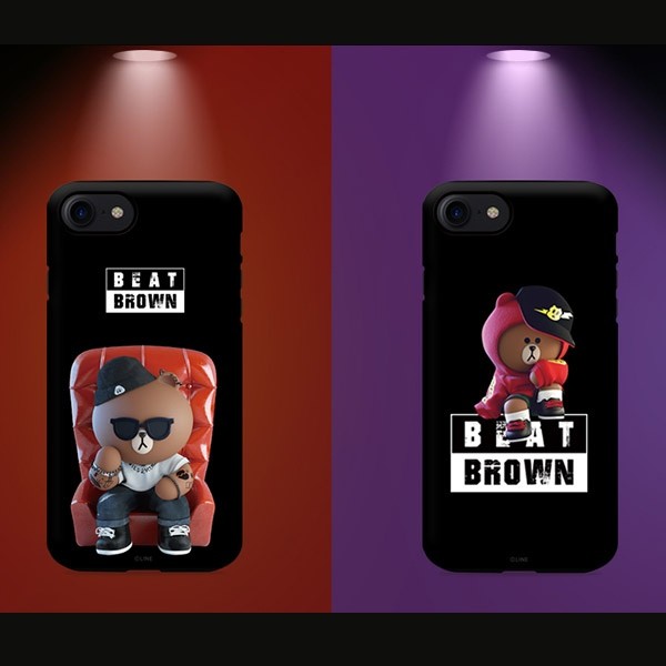 [LINE FRIENDS Goods] Guard Up Beat Brown I'm Beat Phone Case - kpoptown.ca