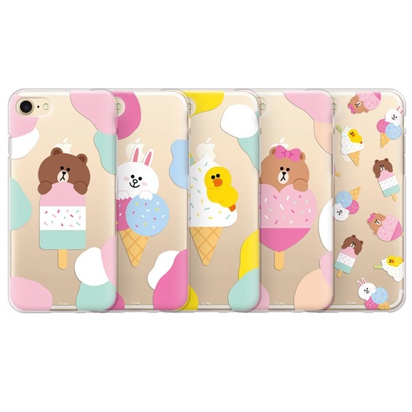 [LINE FRIENDS Goods] Clear Jelly Ice Cream Phone Case - kpoptown.ca