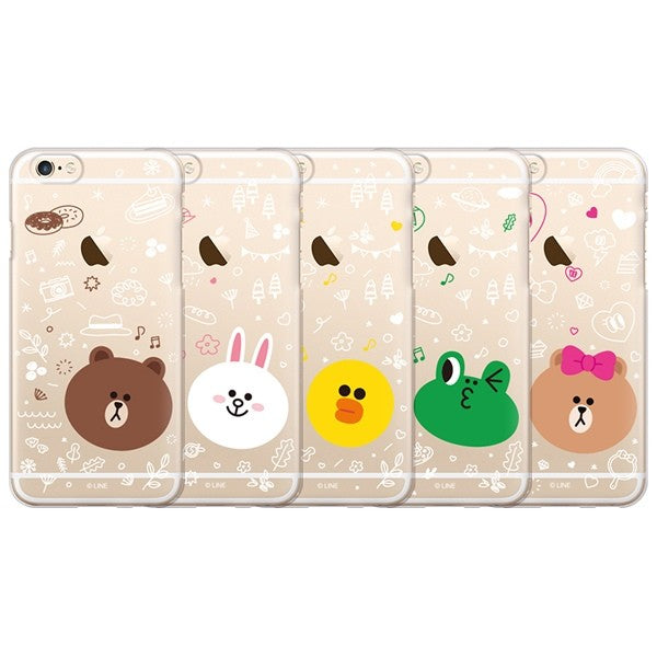 [LINE FRIENDS Goods] Clear Jelly White Line Phone Case - kpoptown.ca