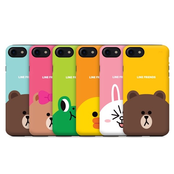 [LINE FRIENDS Goods] Guard Up Character Face Phone Case - kpoptown.ca