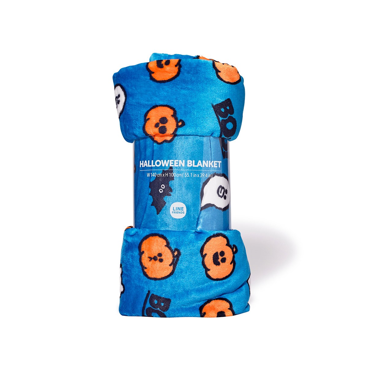 [LINE FRIENDS Official Goods] Halloween Pumpkin Brown&Saly Pattern Blanket - kpoptown.ca