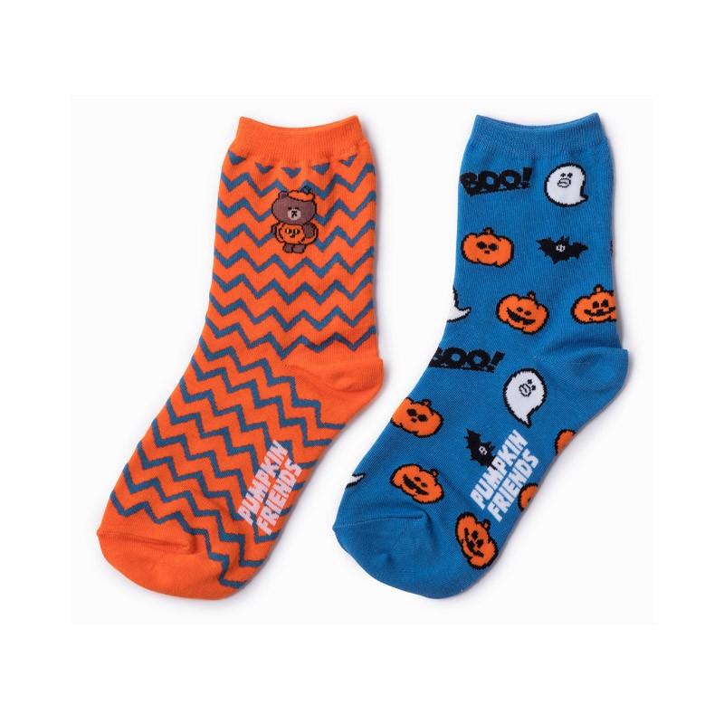 [LINE FRIENDS Official Goods] Halloween Pumpkin Woman Socks Set - kpoptown.ca