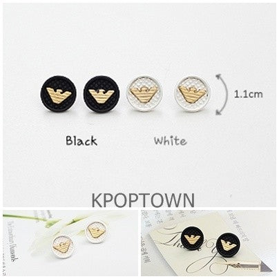 [GS02] Girlish Armani Style Solid Logo Earring - kpoptown.ca