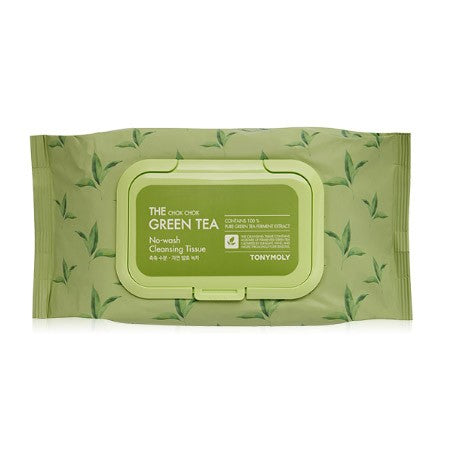 [TONYMOLY] The Chok Chok Green Tea No-Wash Cleansing Tissue 100EA - kpoptown.ca