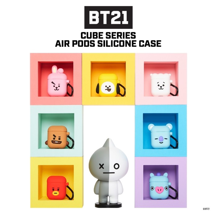 [BT21] Cube Series AIRPOD Silicon Case - kpoptown.ca