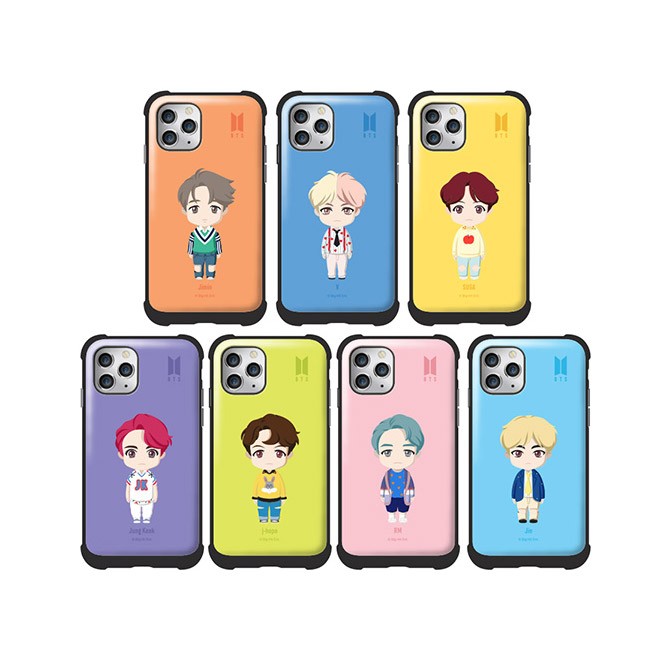 BTS CHARACTER Goods - BASIC STANDING VOLUME BUMPER SLIDE Case for iPhone - kpoptown.ca