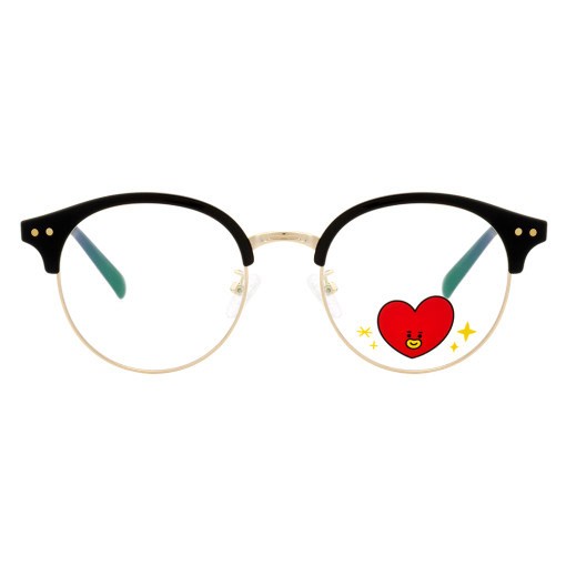 [BT21] BTS LookOptical Collaboration - Half Gold Temple Glasses - kpoptown.ca