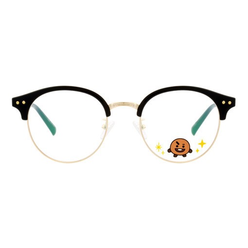 [BT21] BTS LookOptical Collaboration - Half Gold Temple Glasses - kpoptown.ca