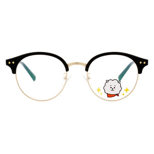 [BT21] BTS LookOptical Collaboration - Half Gold Temple Glasses - kpoptown.ca