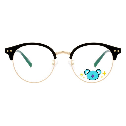 [BT21] BTS LookOptical Collaboration - Half Gold Temple Glasses - kpoptown.ca