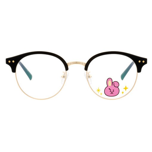 [BT21] BTS LookOptical Collaboration - Half Gold Temple Glasses - kpoptown.ca