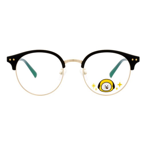 [BT21] BTS LookOptical Collaboration - Half Gold Temple Glasses - kpoptown.ca