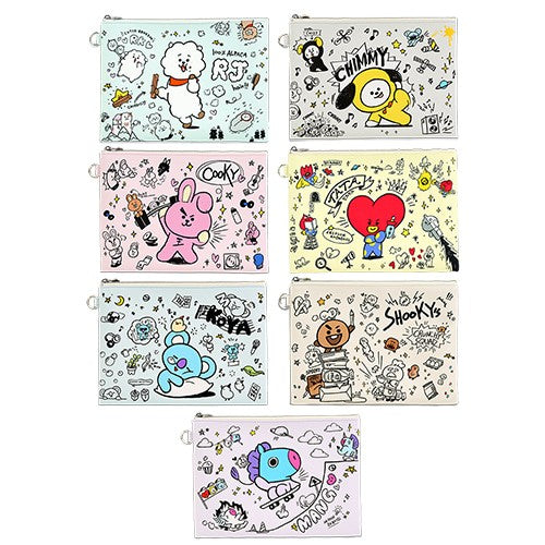 [BT21] BT21 X Monopoly Collaboration - Flat PU Pouch Doodle - Small - kpoptown.ca