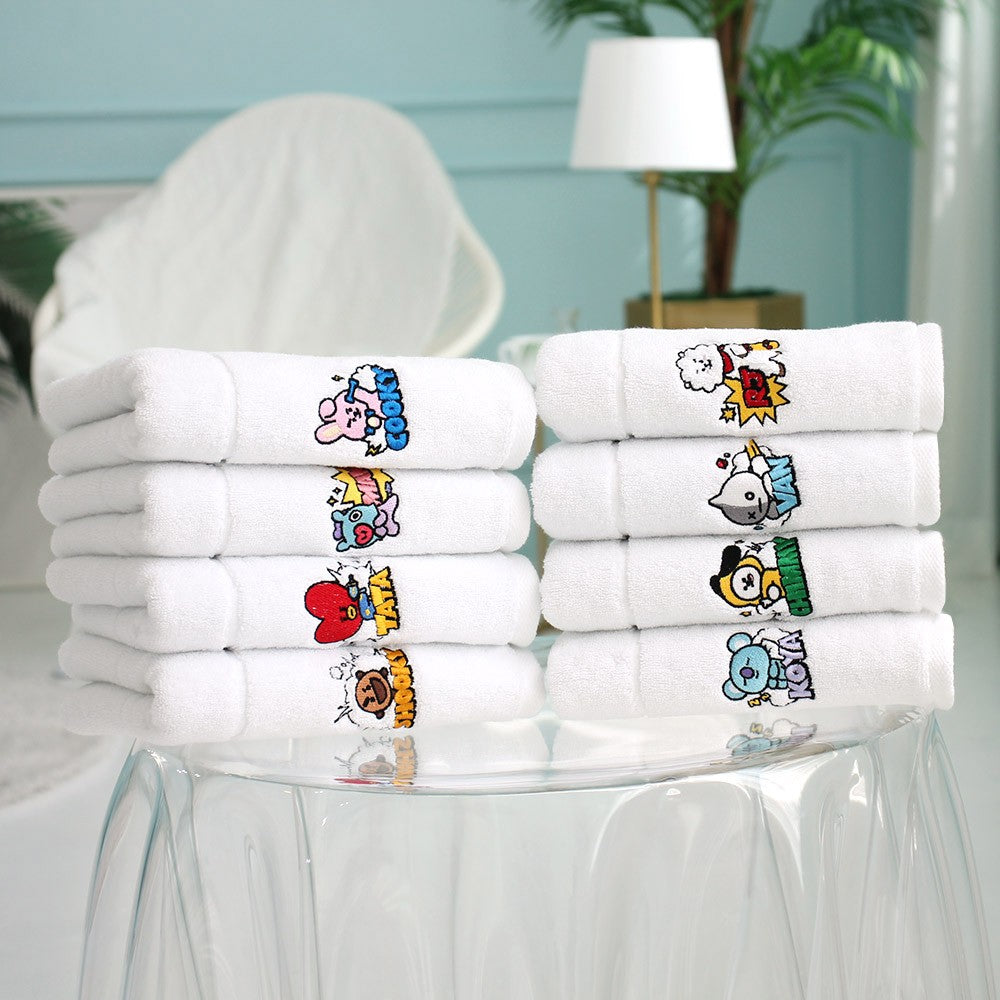 [BT21] Comic Pops Badge Wash Towel - kpoptown.ca