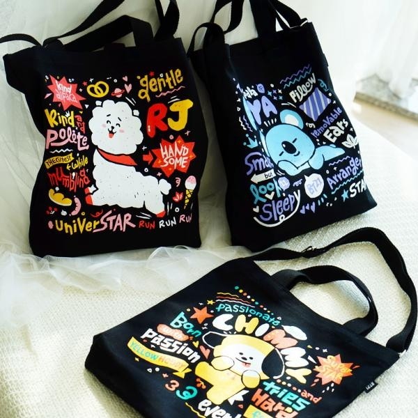 [BT21] STUDIO EIGHT Goods - Black Eco Bag - kpoptown.ca