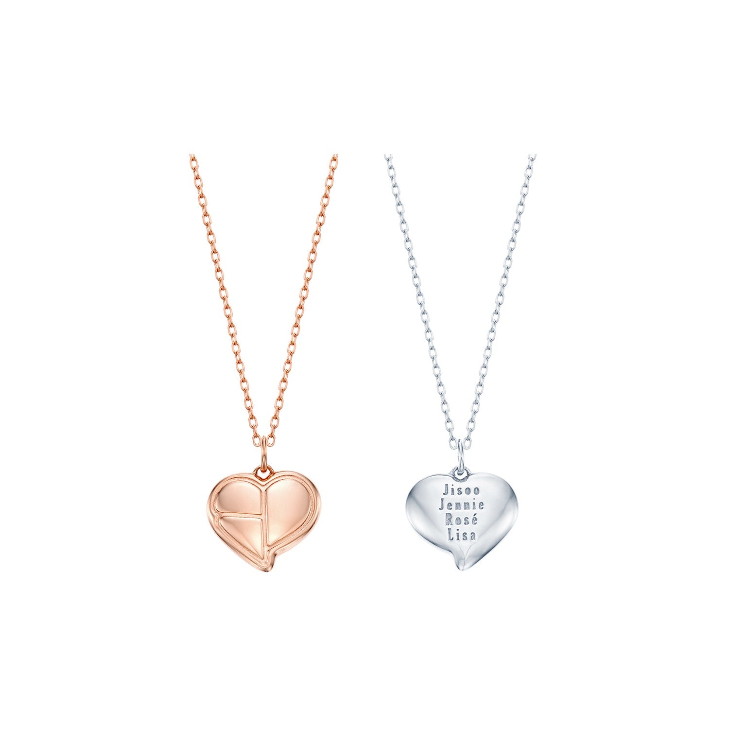 BLACKPINK Official Goods - HEART LOGO SILVER NECKLACE - kpoptown.ca